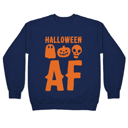 Halloween AF White Print Crewneck Sweatshirt