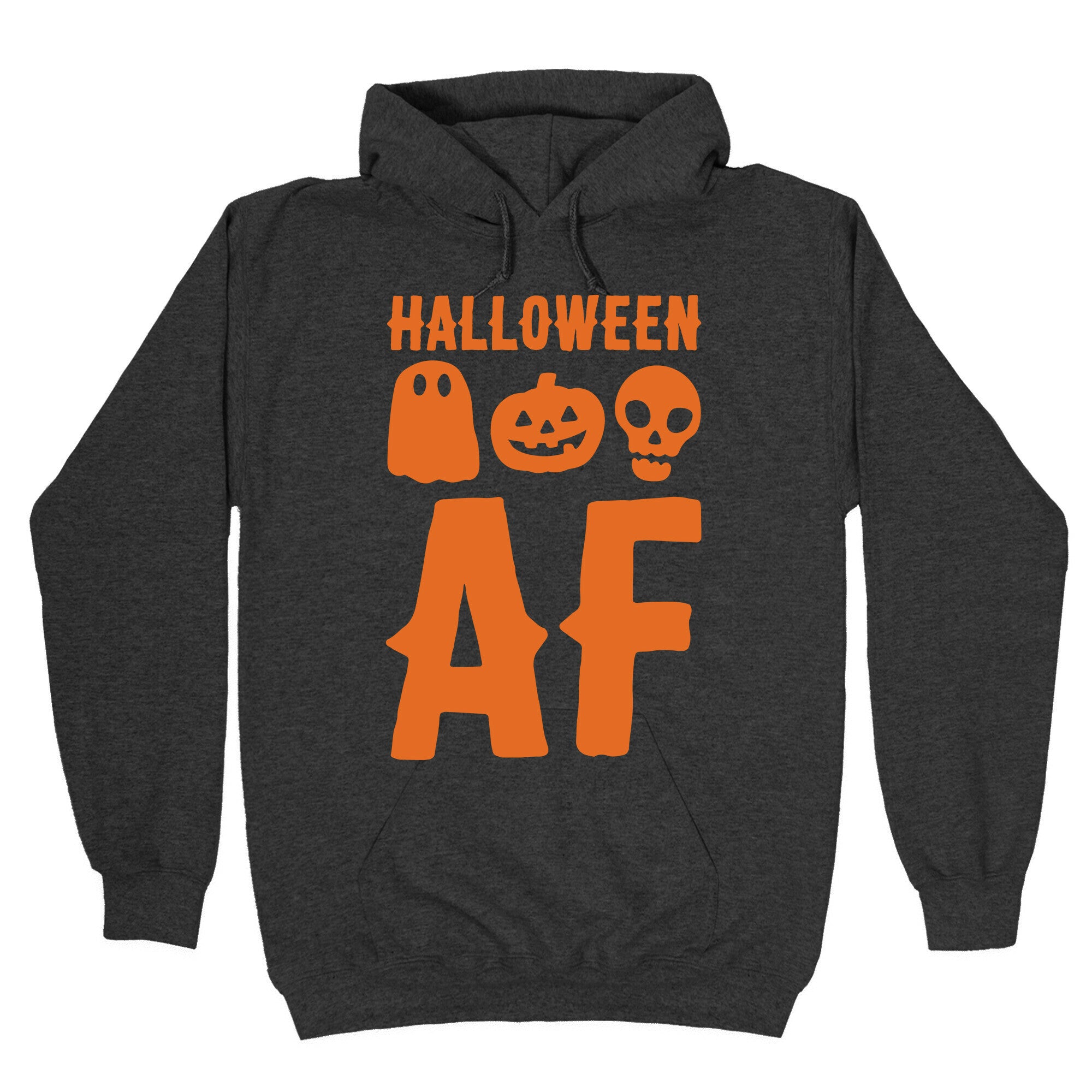 Halloween AF White Print Hoodie