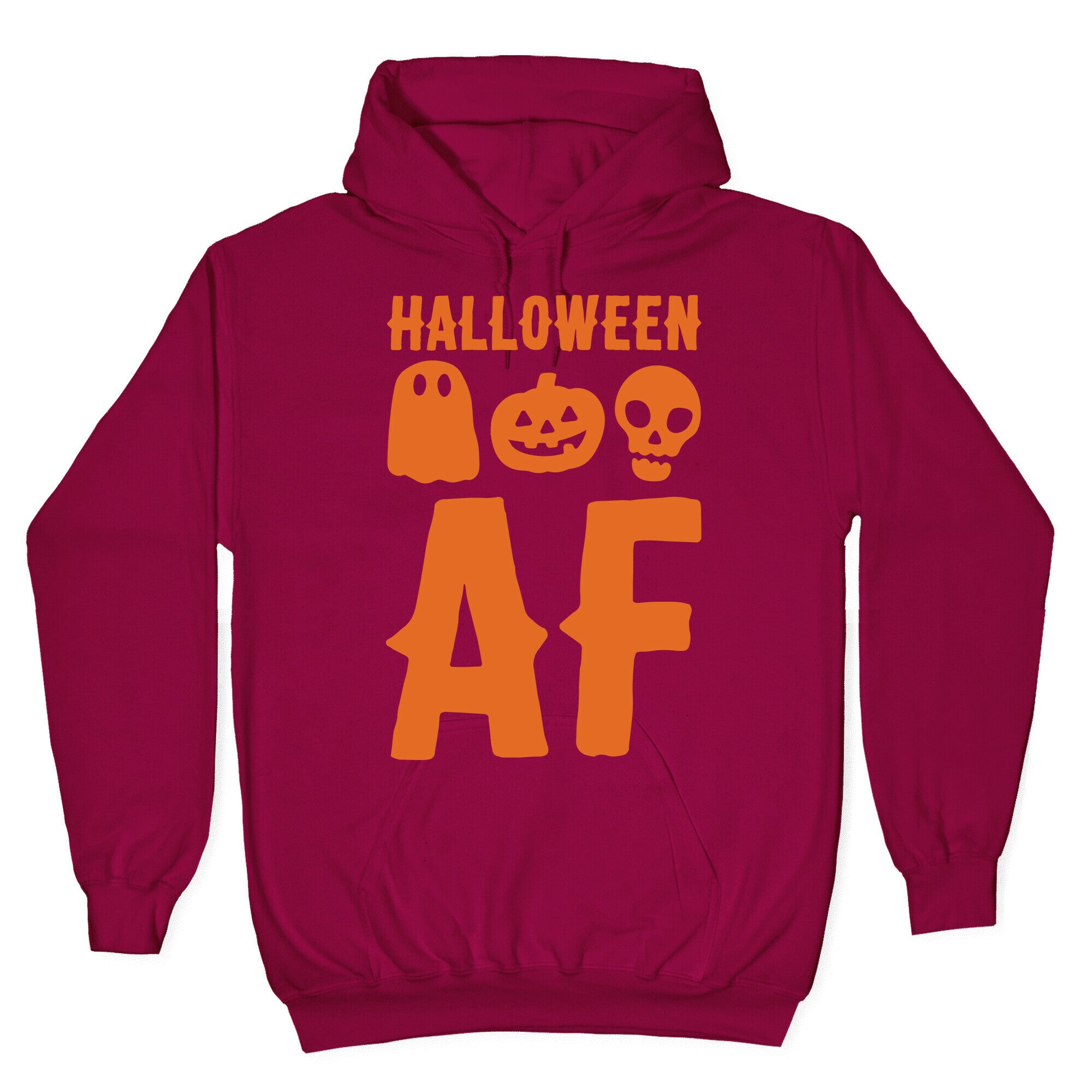 Halloween AF White Print Hoodie