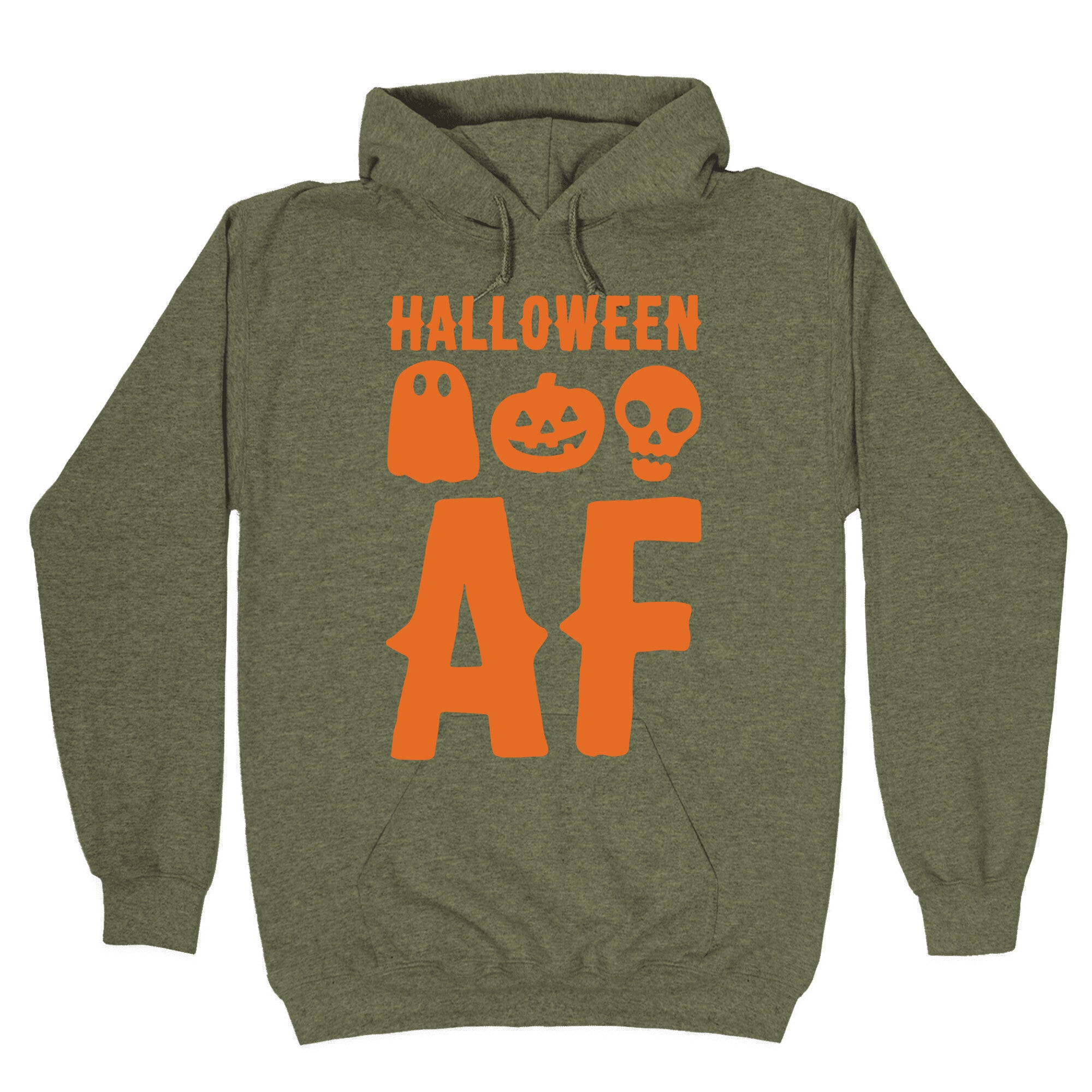 Halloween AF White Print Hoodie