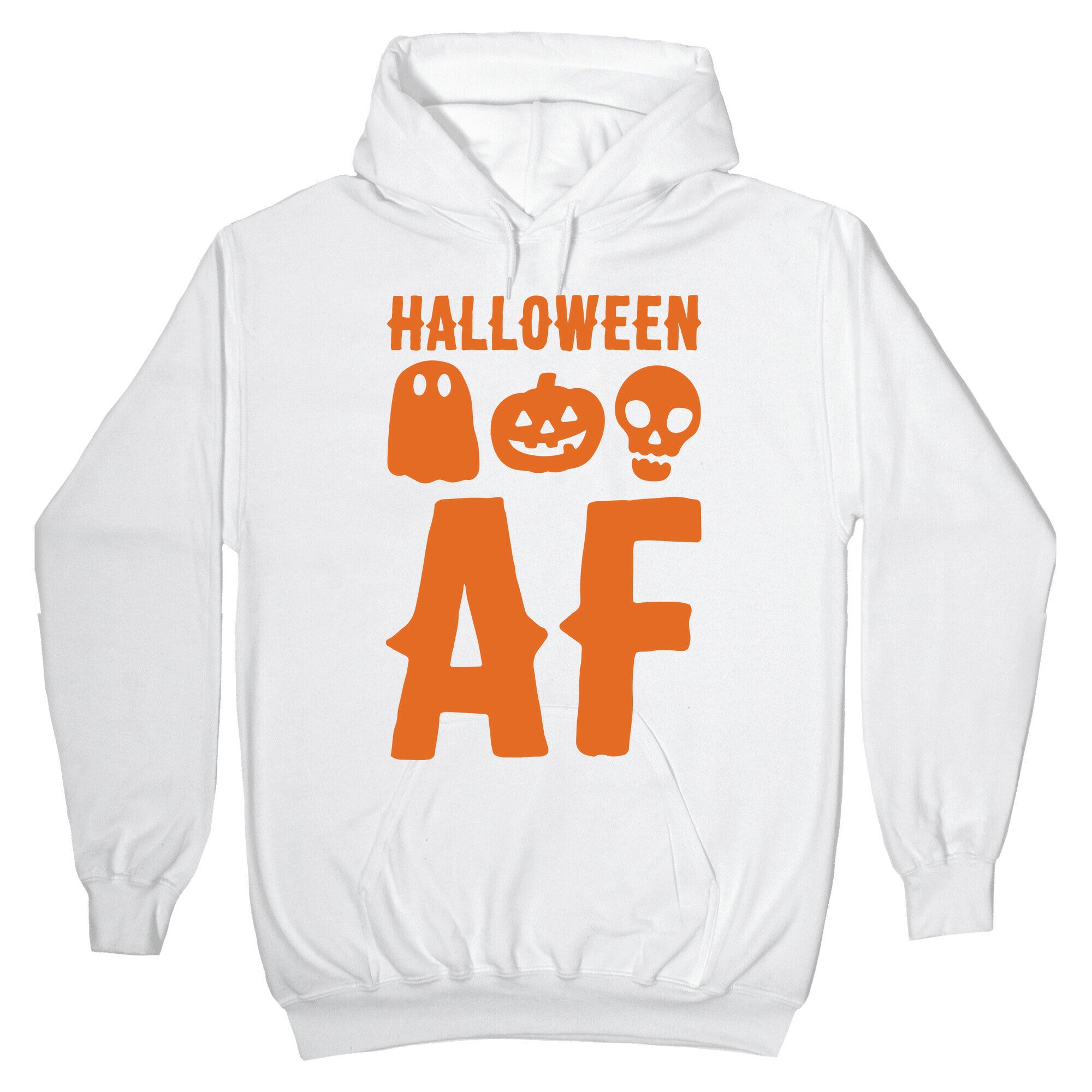 Halloween AF White Print Hoodie