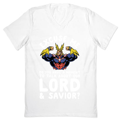 Excuse Me Do You Have a  Moment To Talk About Our Lord and Savior All Might V-Neck