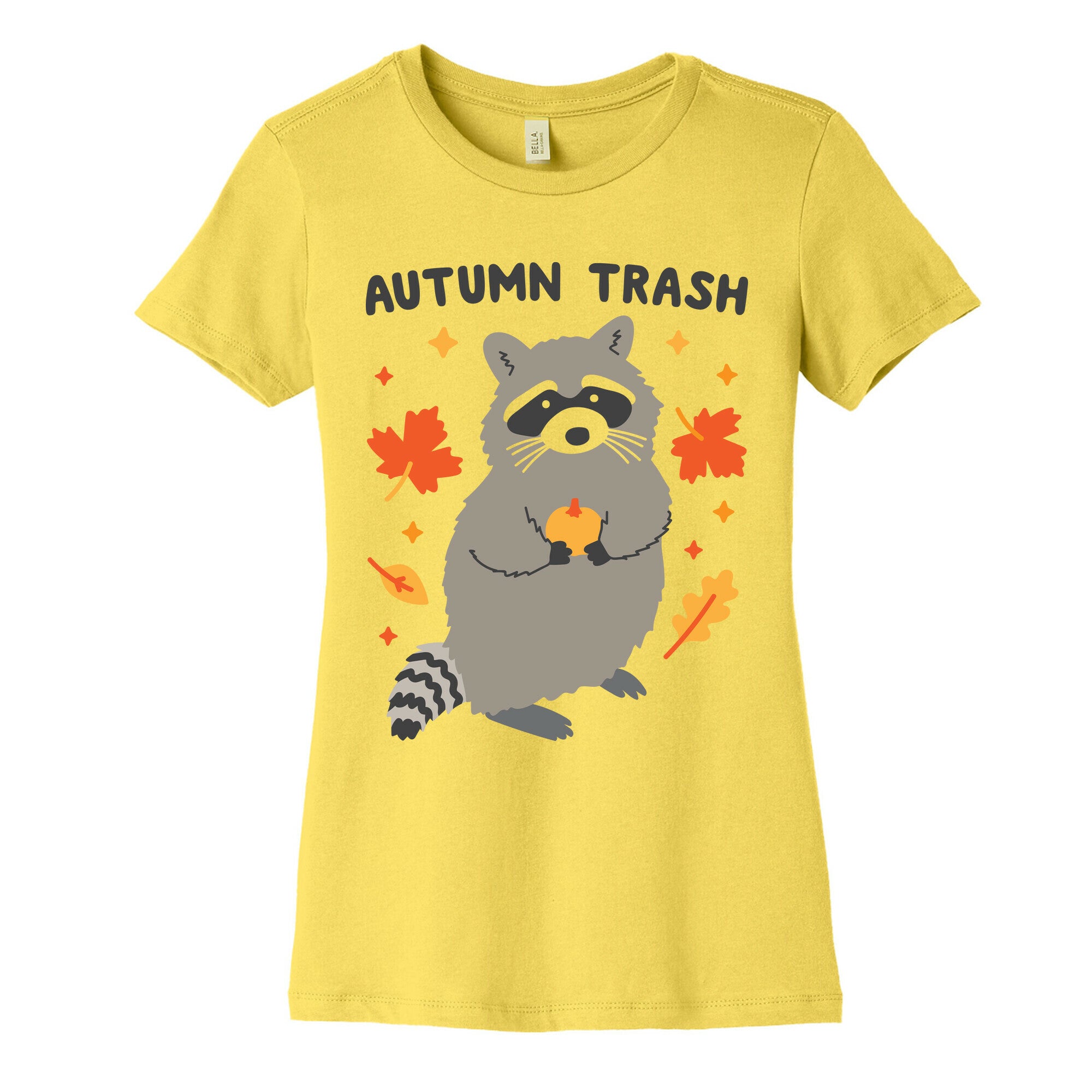 Autumn Trash Raccoon Women's Cotton Tee