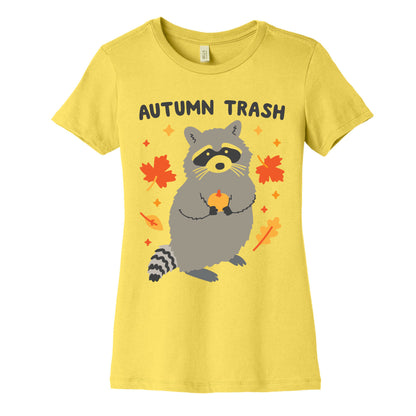 Autumn Trash Raccoon Women's Cotton Tee