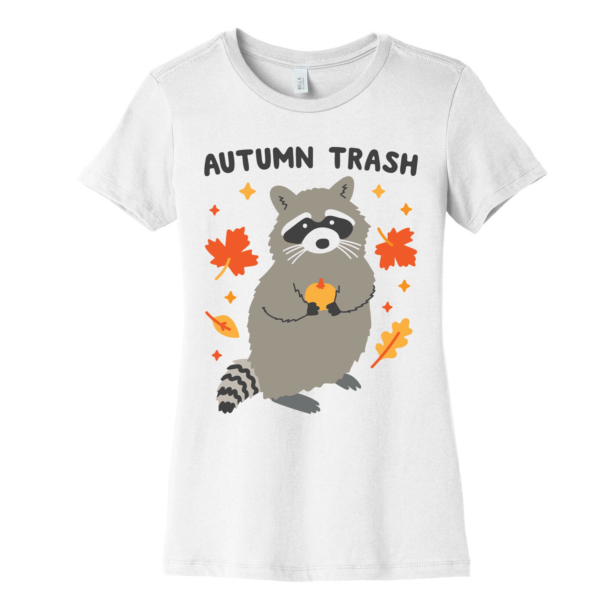 Autumn Trash Raccoon Women's Cotton Tee