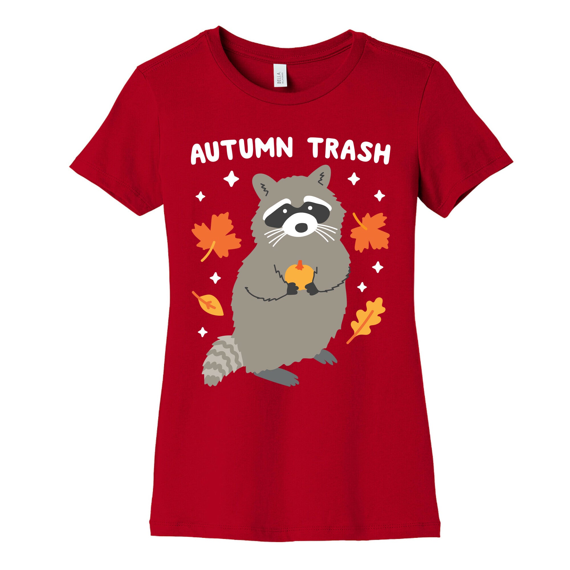 Autumn Trash Raccoon Women's Cotton Tee