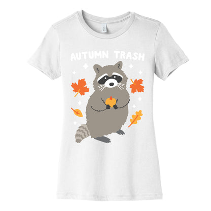 Autumn Trash Raccoon Women's Cotton Tee