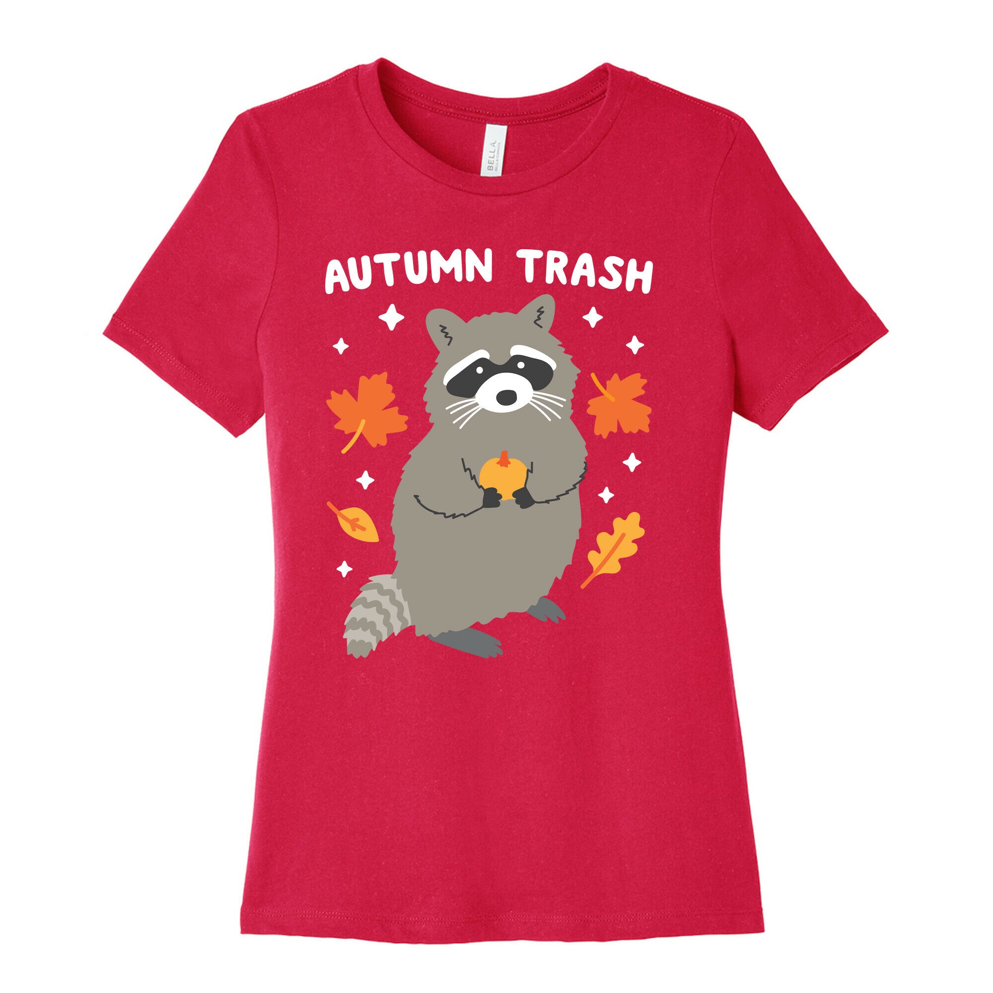 Autumn Trash Raccoon Women's Cotton Tee