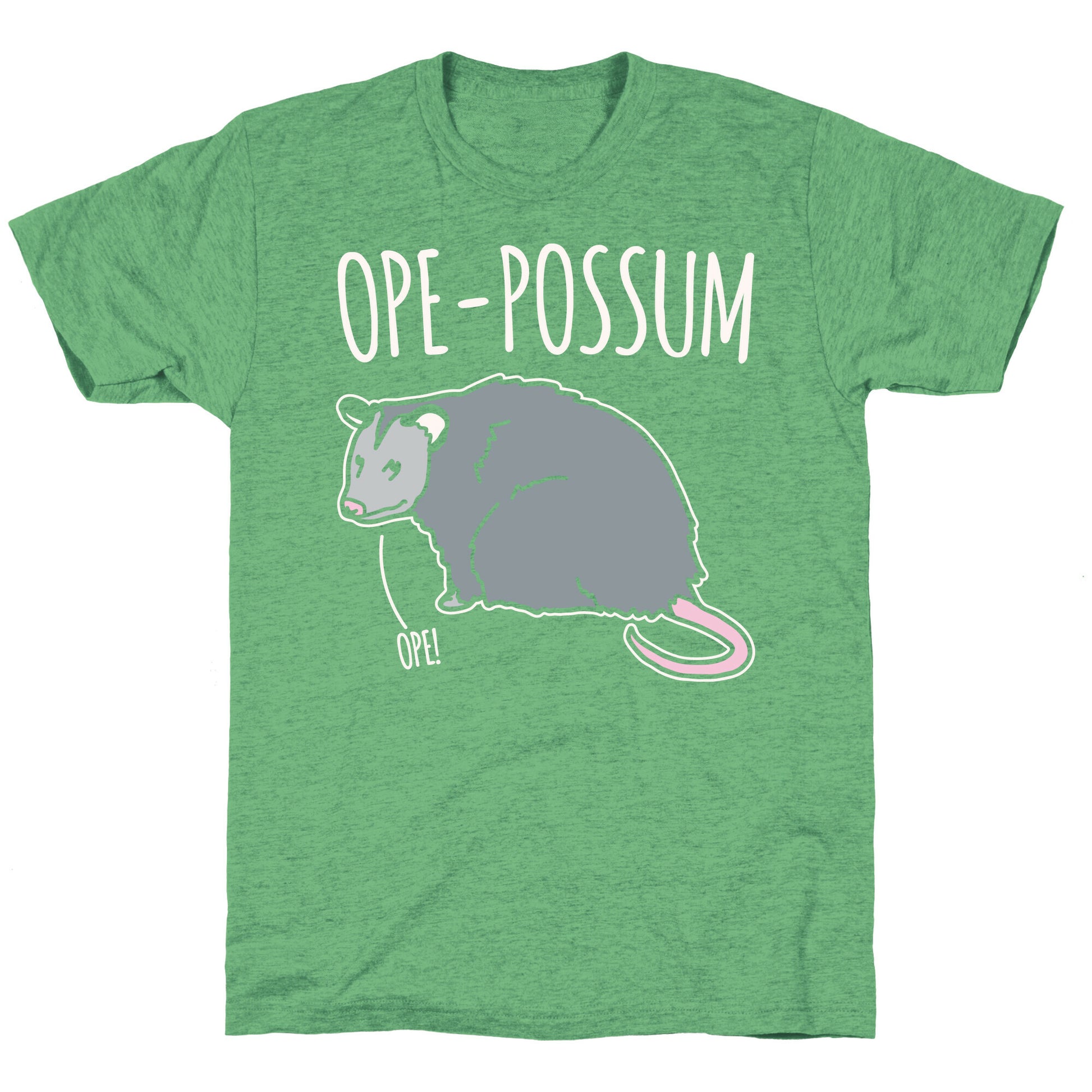 Ope-Possum Opossum White Print Unisex Triblend Tee