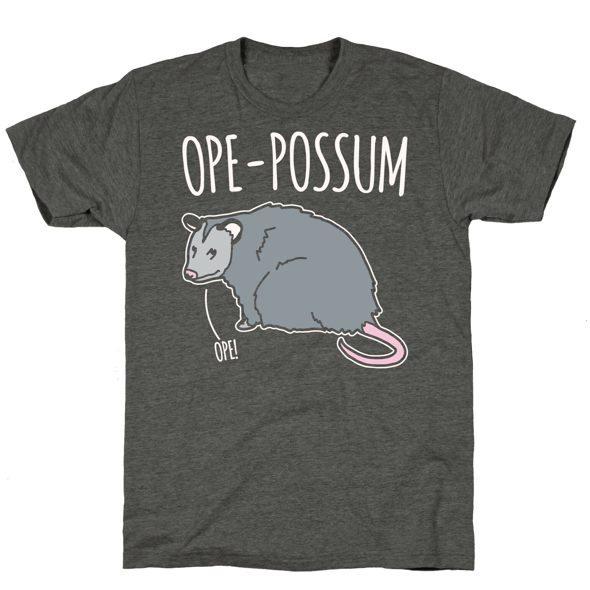 Ope-Possum Opossum White Print Unisex Triblend Tee