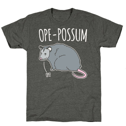 Ope-Possum Opossum White Print Unisex Triblend Tee