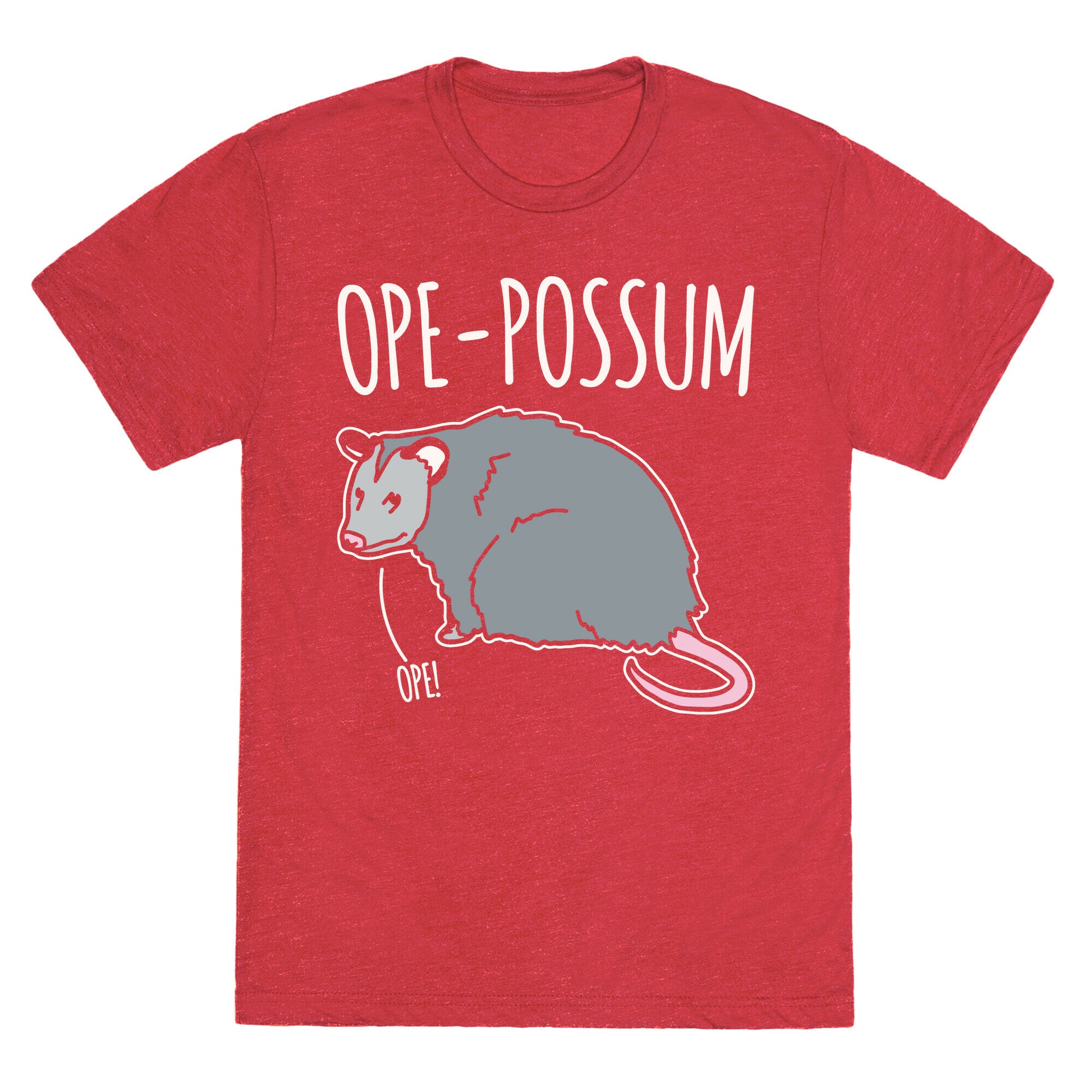 Ope-Possum Opossum White Print Unisex Triblend Tee