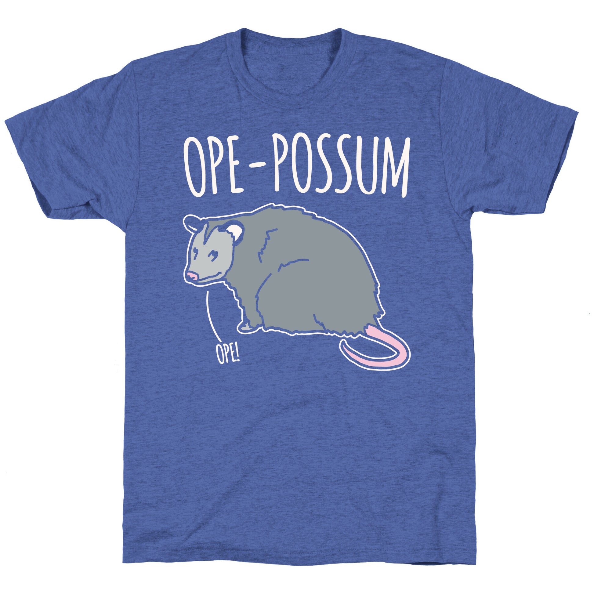 Ope-Possum Opossum White Print Unisex Triblend Tee