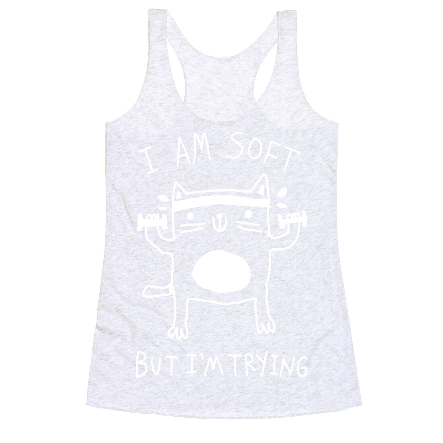 I'm Soft But I'm Trying Gym Cat Racerback Tank