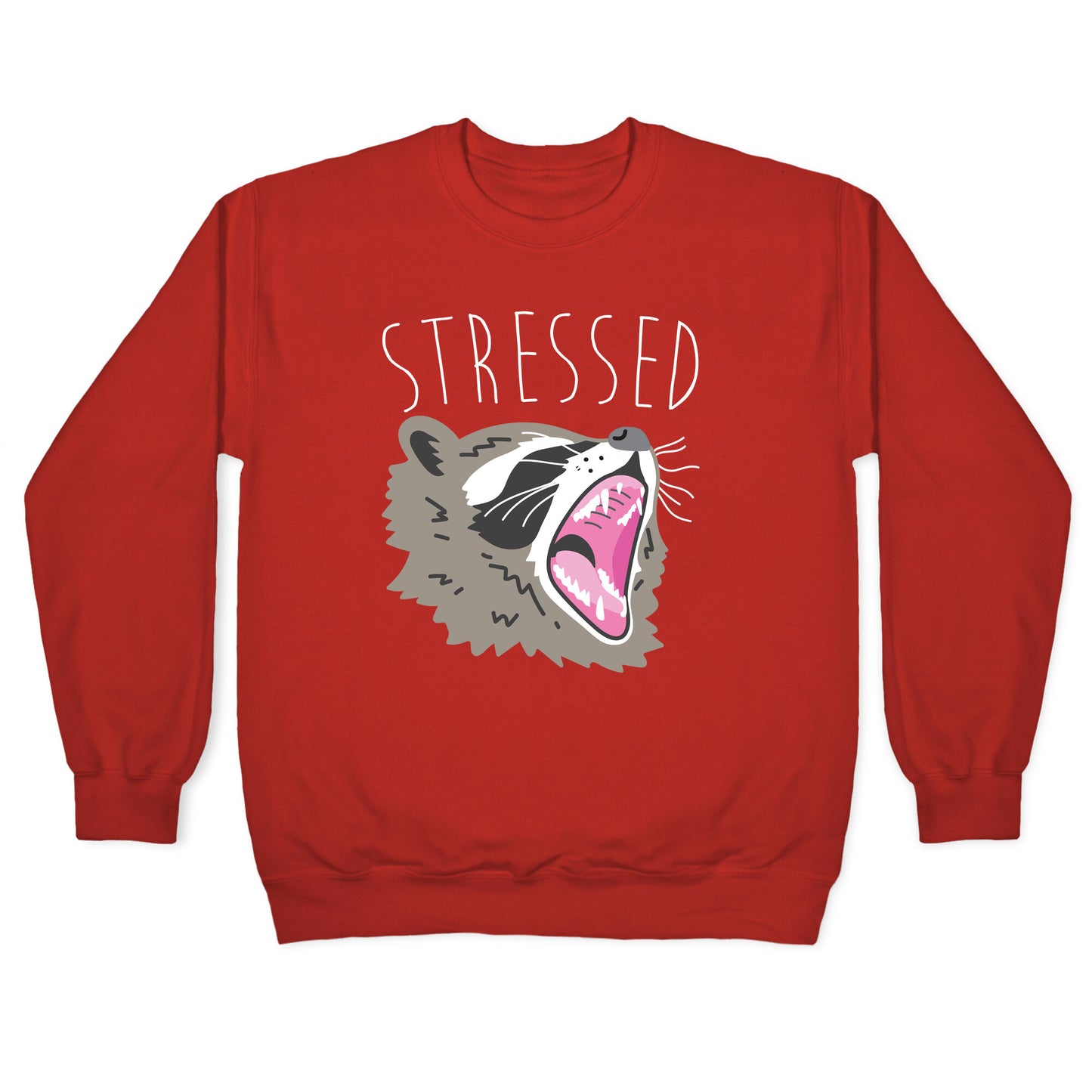 Stressed Raccoon Crewneck Sweatshirt