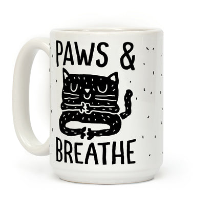 Paws And Breathe Yoga Cat Coffee Mug