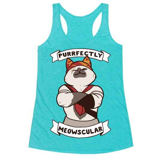 Purrfectly Meowscular  Racerback Tank