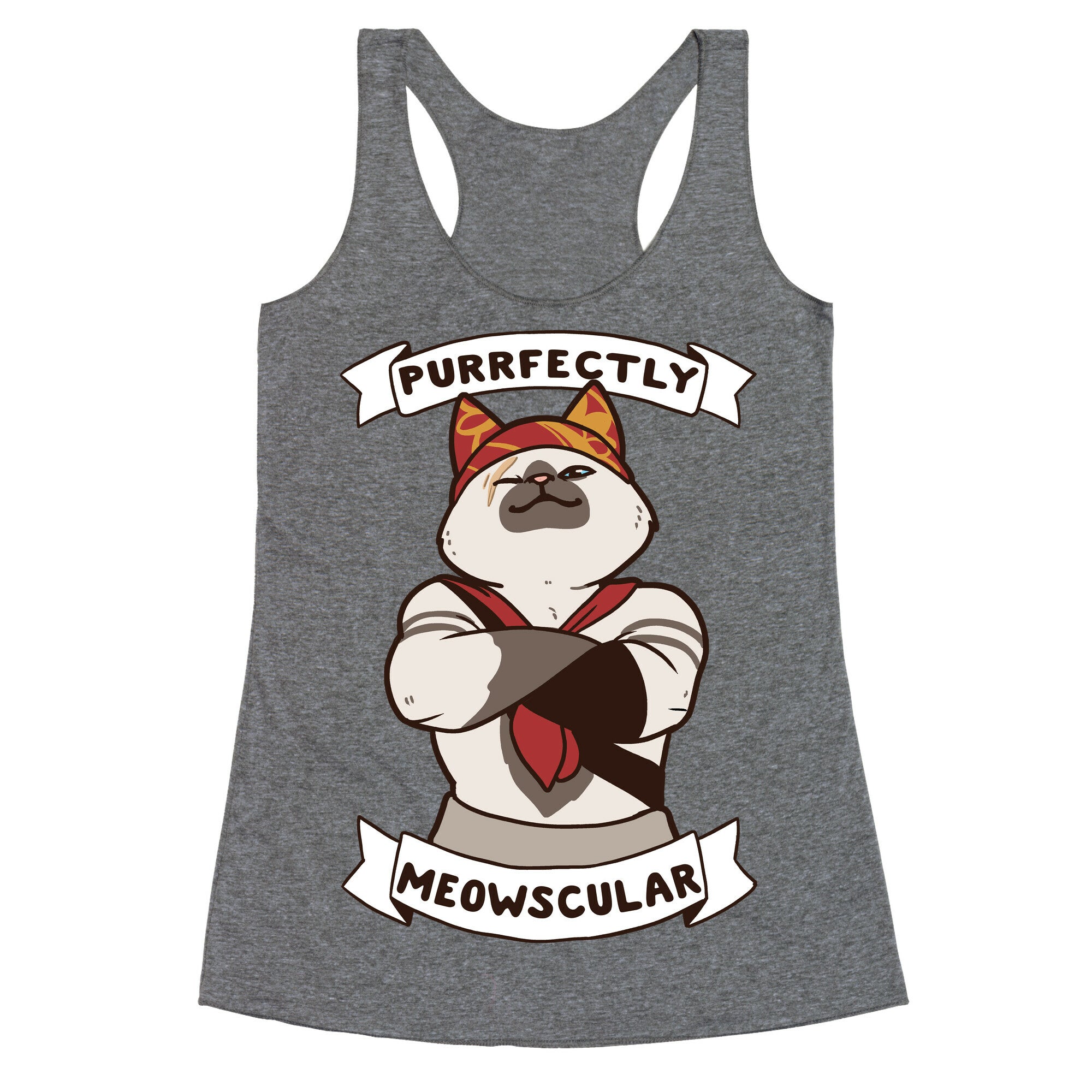 Purrfectly Meowscular  Racerback Tank