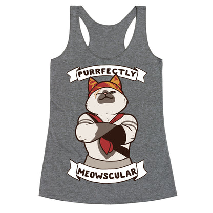 Purrfectly Meowscular  Racerback Tank