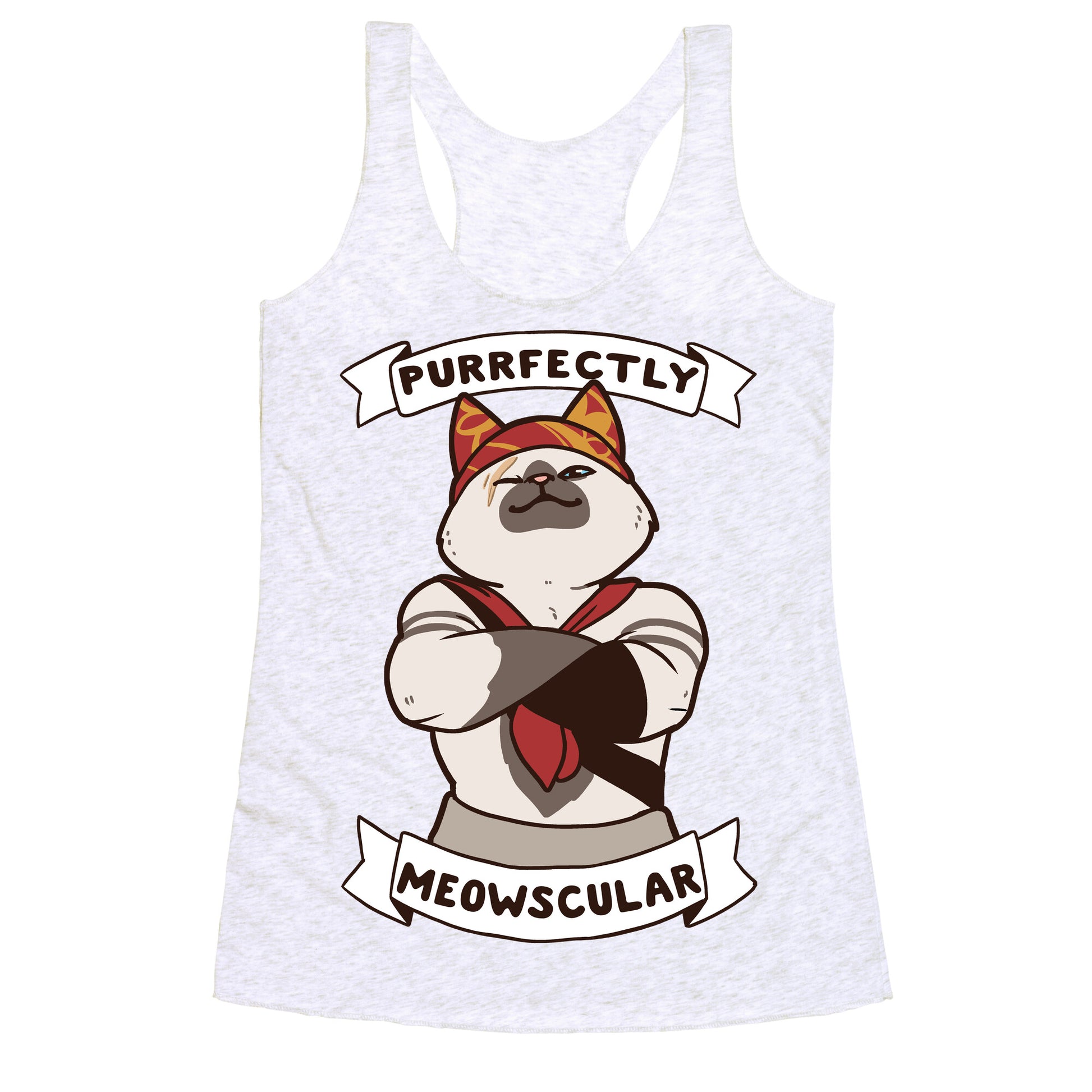 Purrfectly Meowscular  Racerback Tank