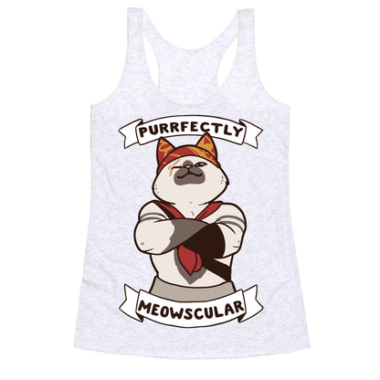 Purrfectly Meowscular  Racerback Tank