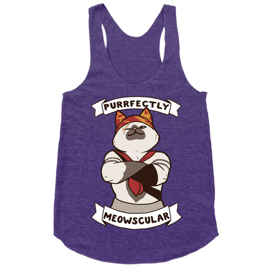 Purrfectly Meowscular  Racerback Tank