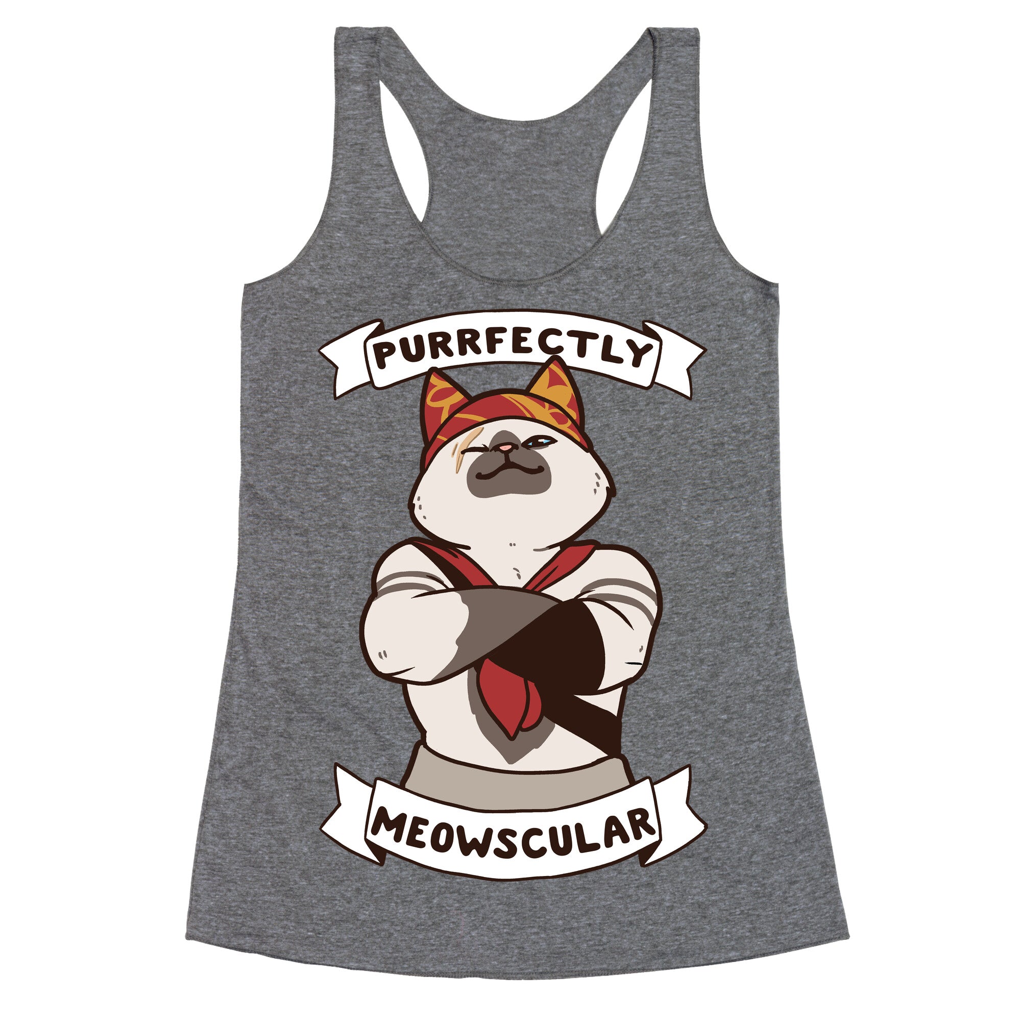 Purrfectly Meowscular  Racerback Tank