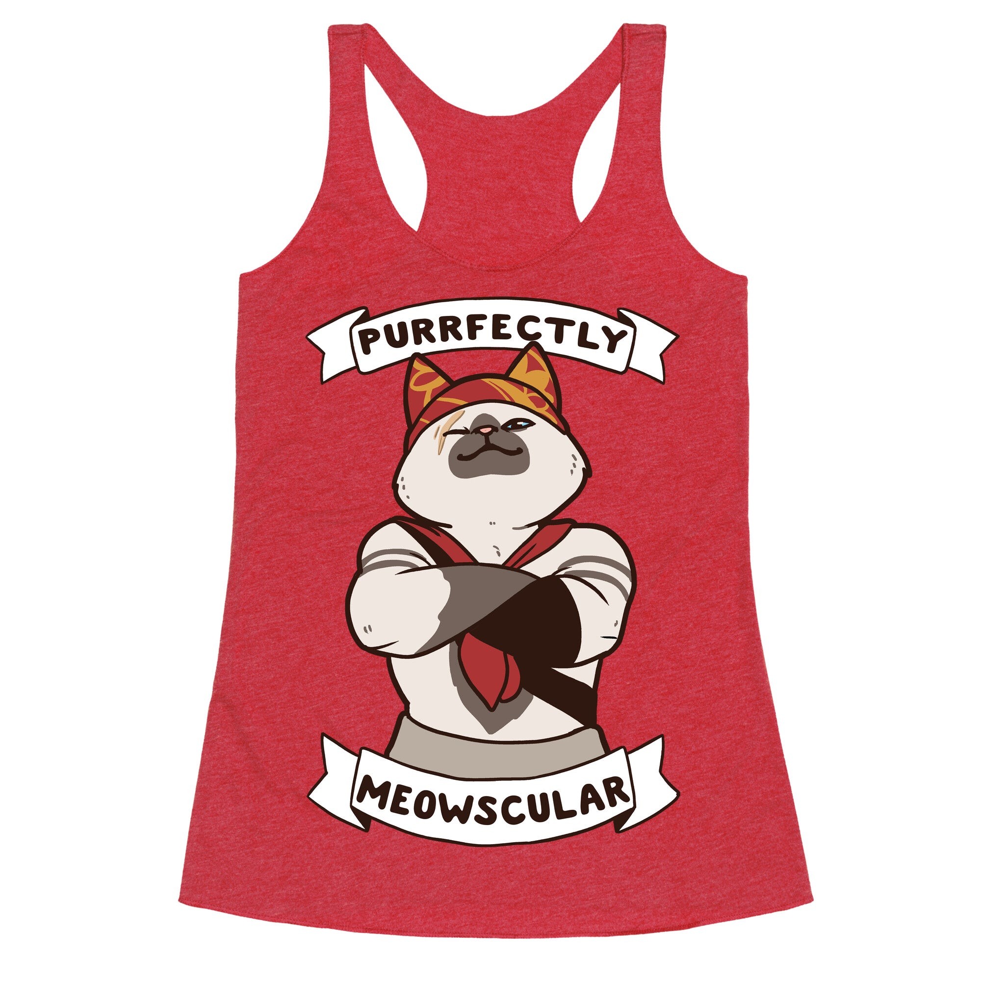 Purrfectly Meowscular  Racerback Tank