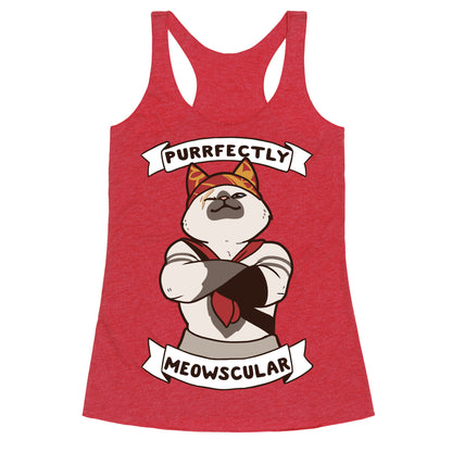 Purrfectly Meowscular  Racerback Tank