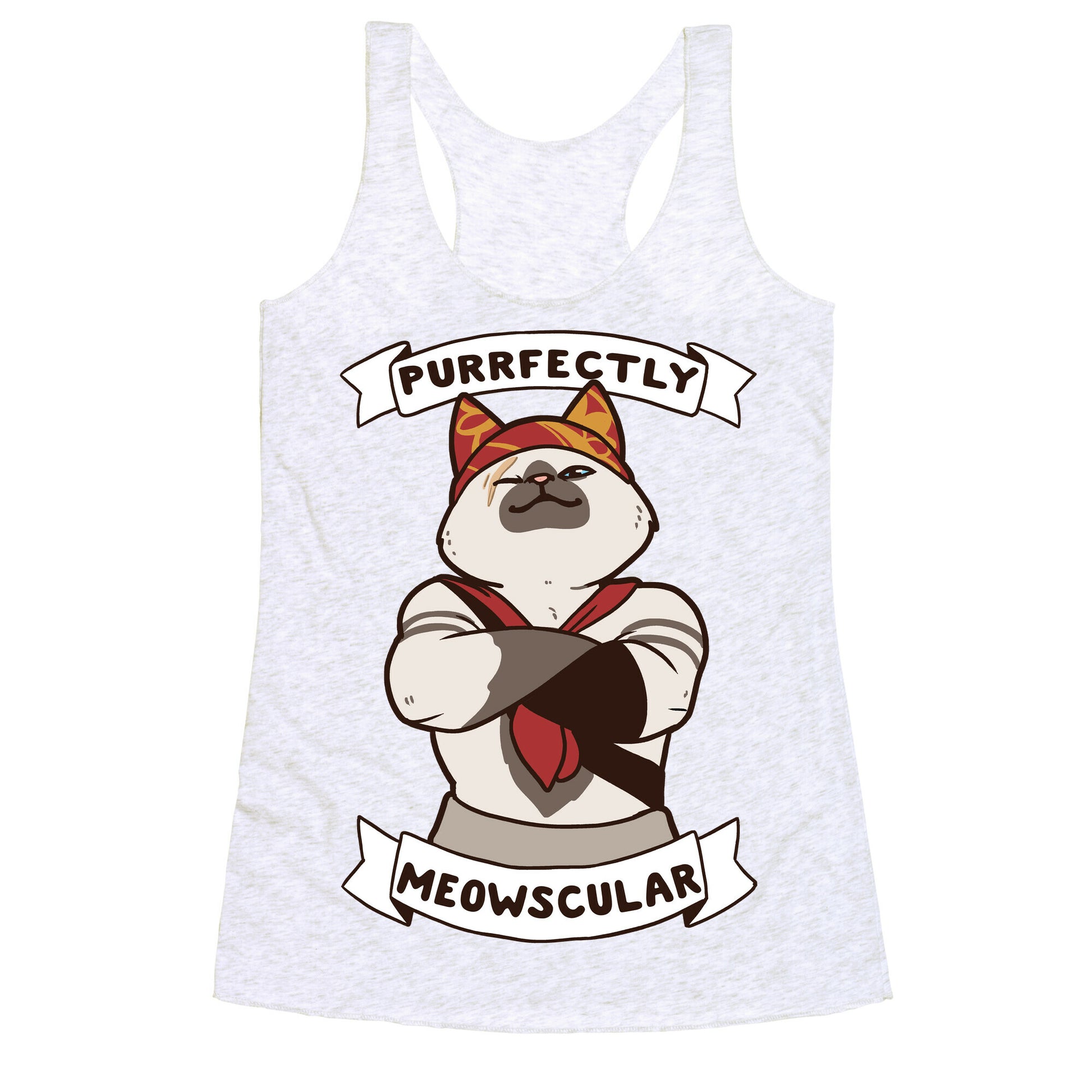 Purrfectly Meowscular  Racerback Tank