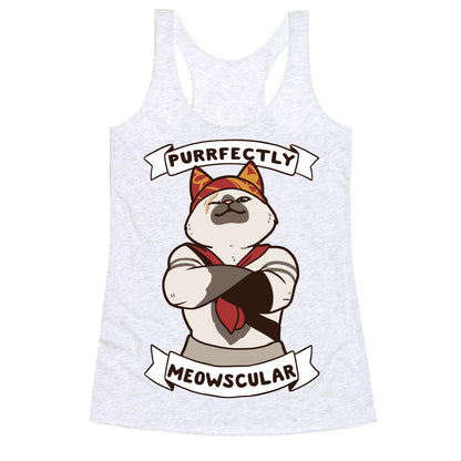 Purrfectly Meowscular  Racerback Tank