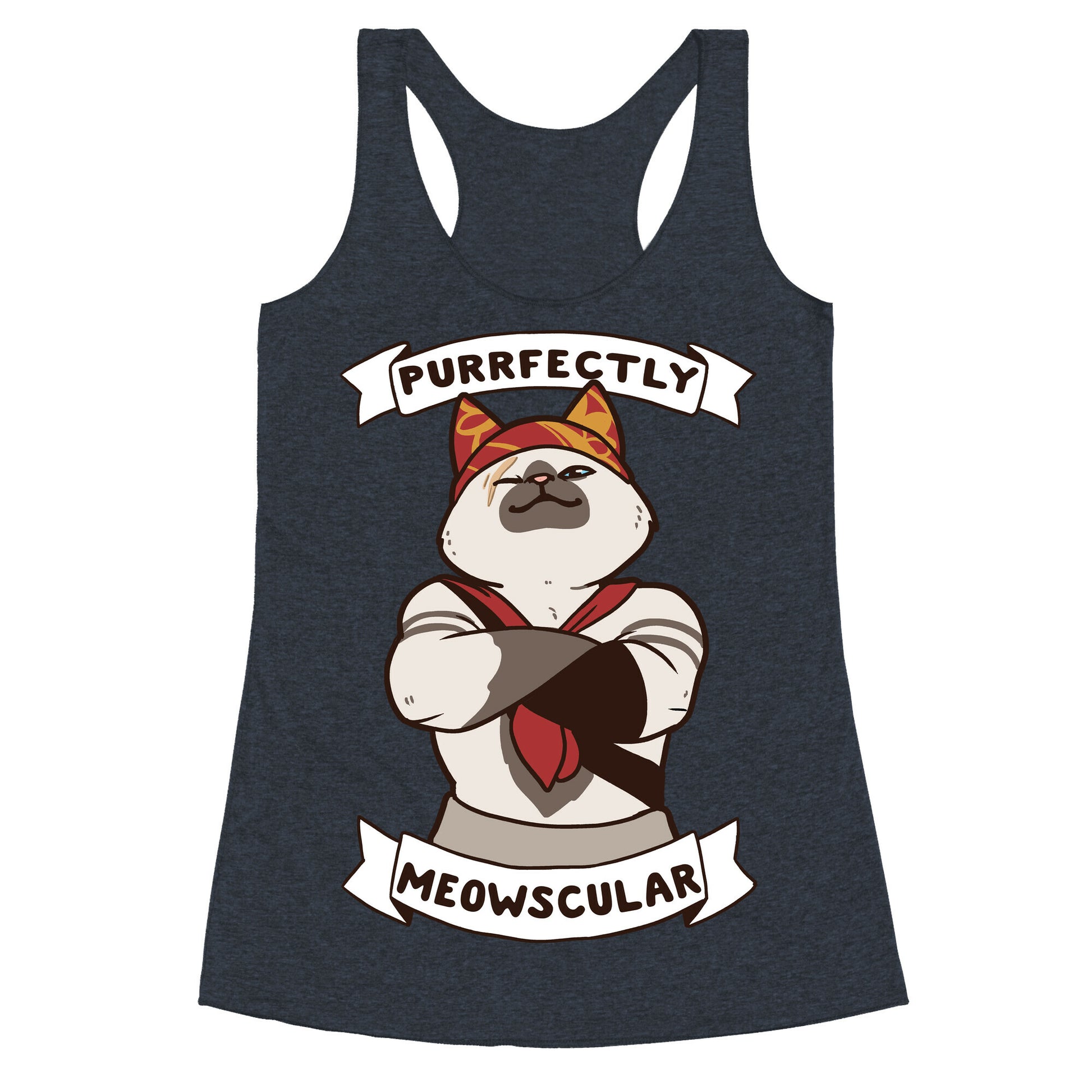 Purrfectly Meowscular  Racerback Tank