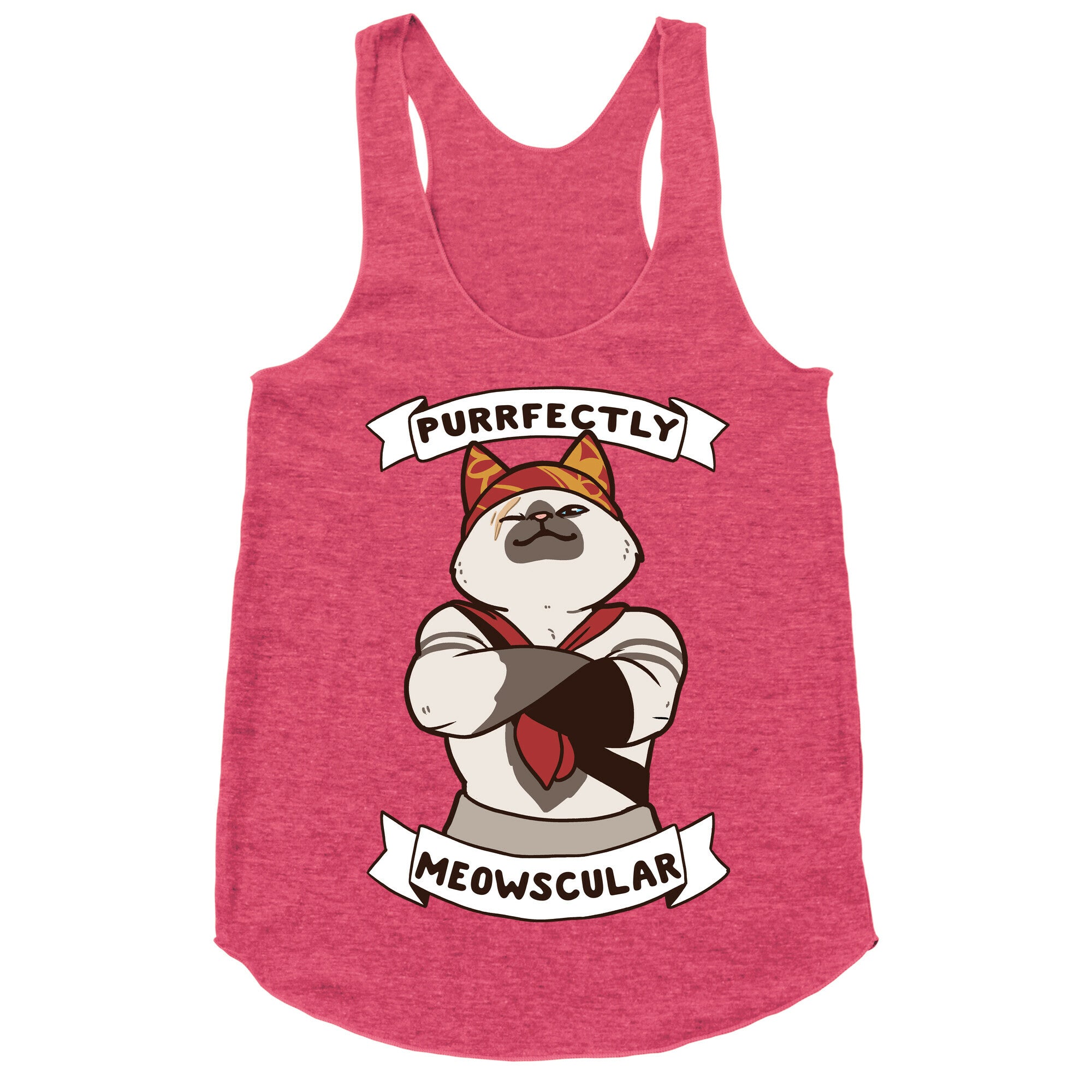 Purrfectly Meowscular  Racerback Tank