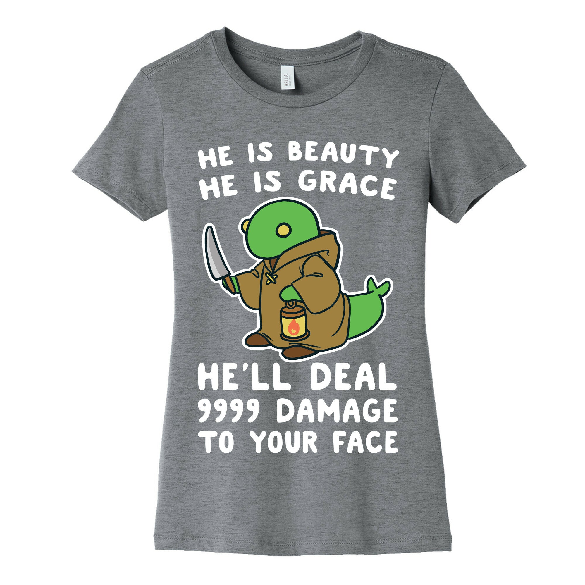 He is Beauty, He is Grace, He'll Deal 9999 Damage to your Face - Tonberry Women's Cotton Tee