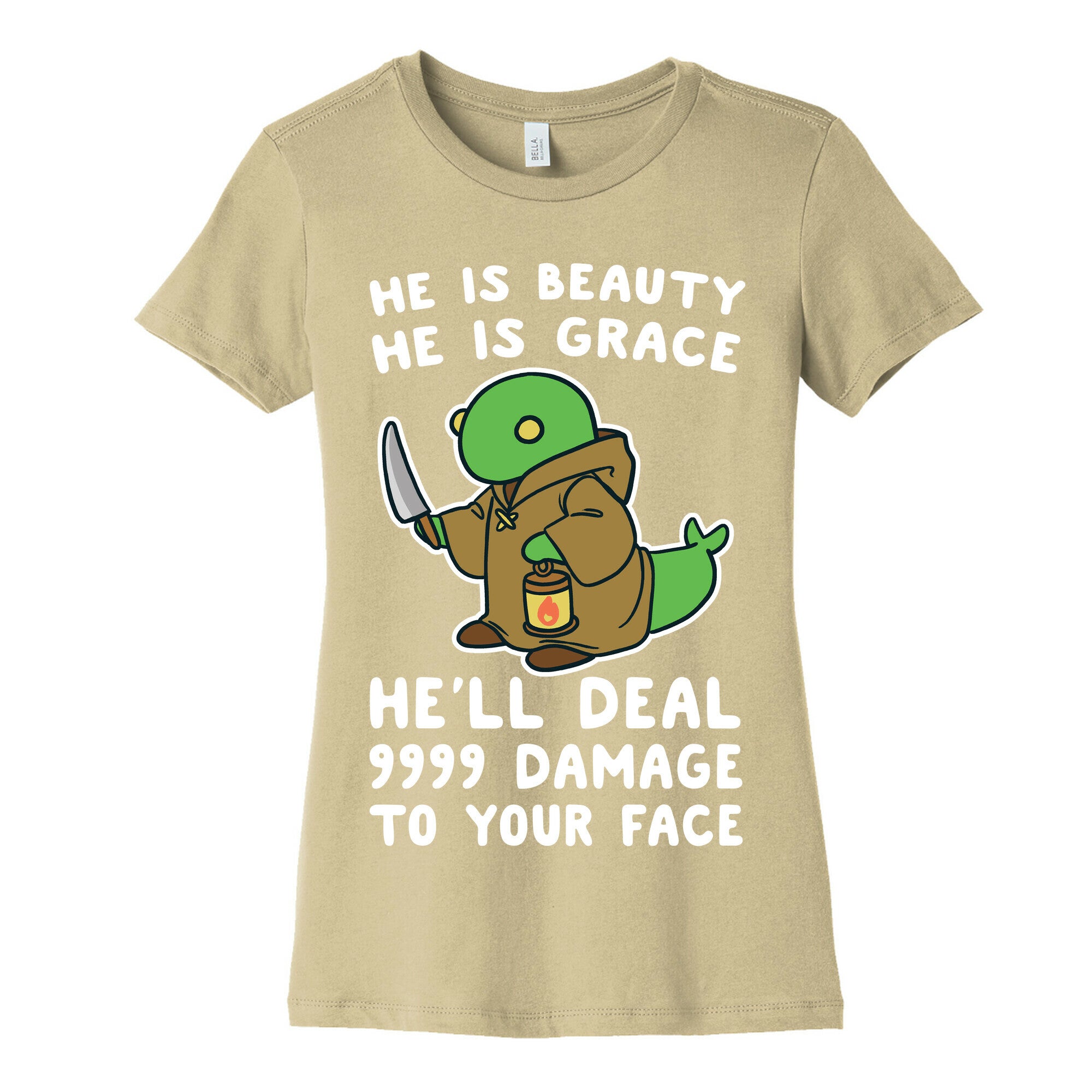 He is Beauty, He is Grace, He'll Deal 9999 Damage to your Face - Tonberry Women's Cotton Tee