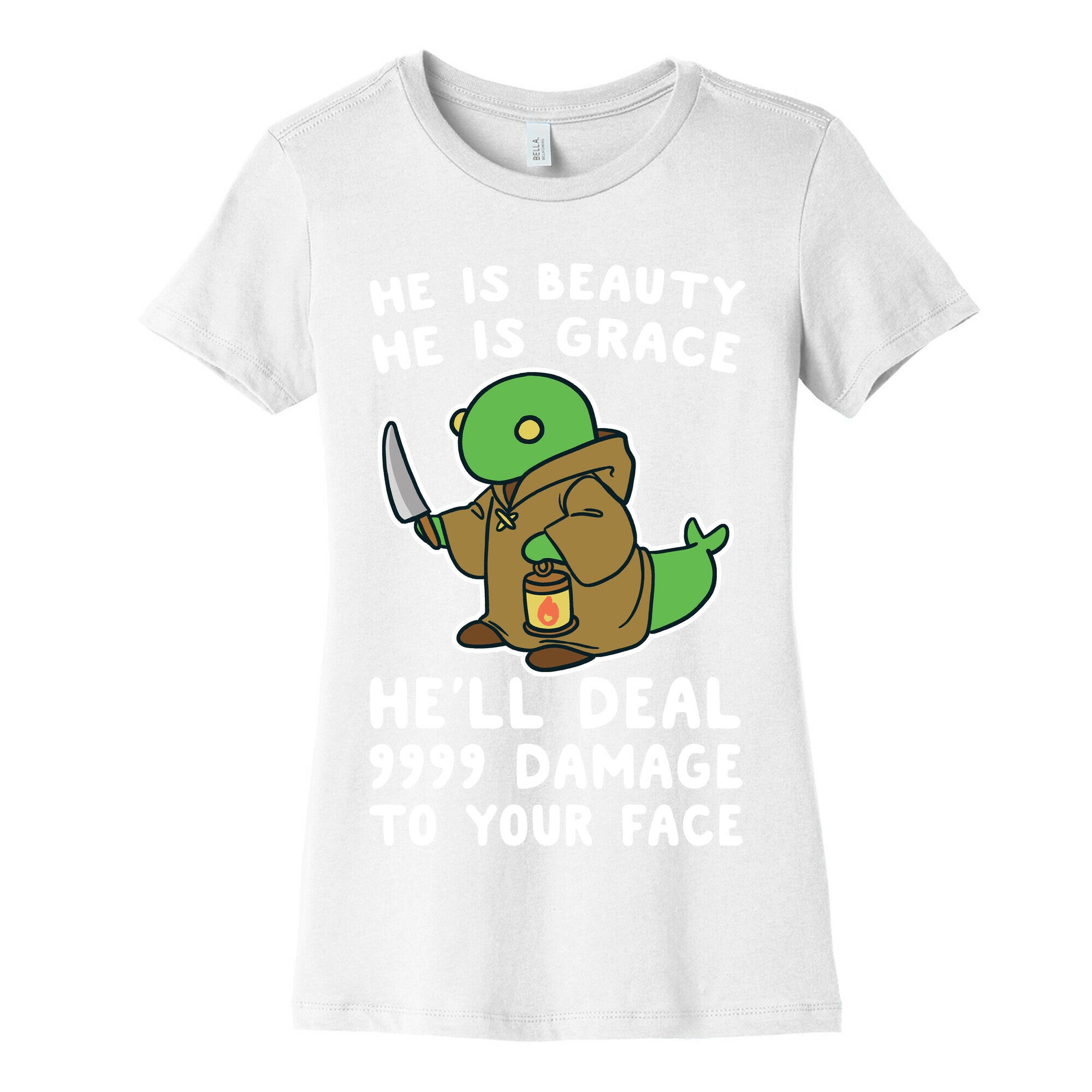 He is Beauty, He is Grace, He'll Deal 9999 Damage to your Face - Tonberry Women's Cotton Tee