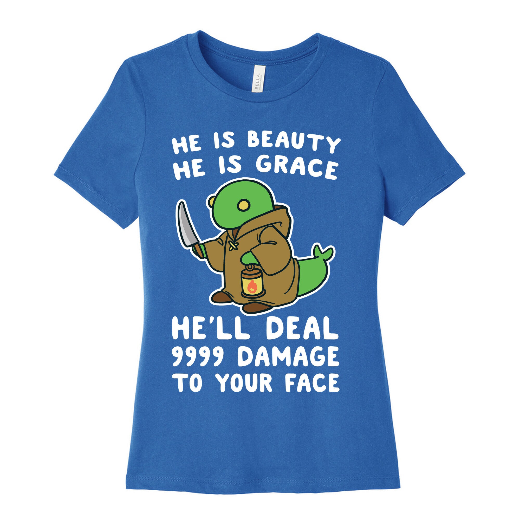 He is Beauty, He is Grace, He'll Deal 9999 Damage to your Face - Tonberry Women's Cotton Tee