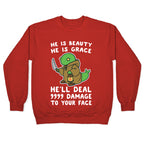 He is Beauty, He is Grace, He'll Deal 9999 Damage to your Face - Tonberry Crewneck Sweatshirt