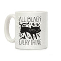 All Black Everything Cat Coffee Mug