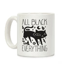 All Black Everything Cat Coffee Mug