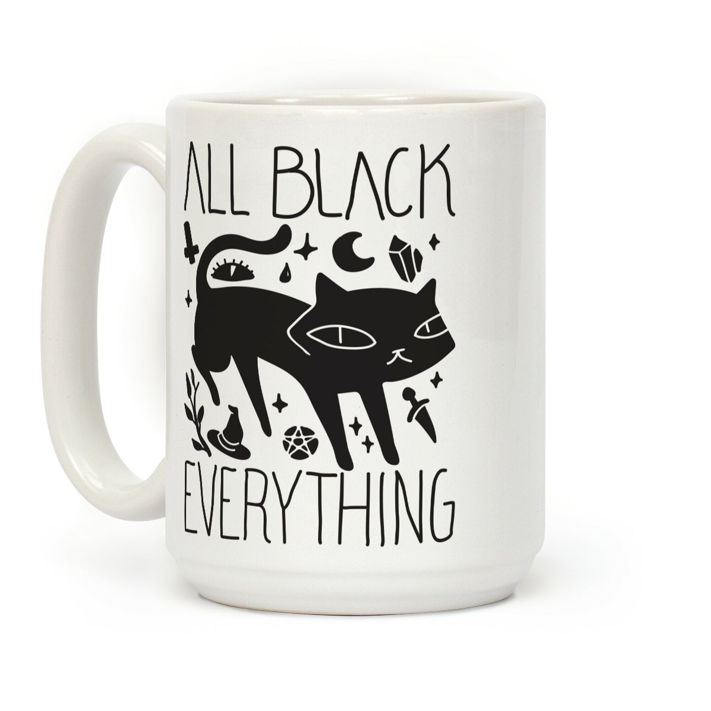 All Black Everything Cat Coffee Mug