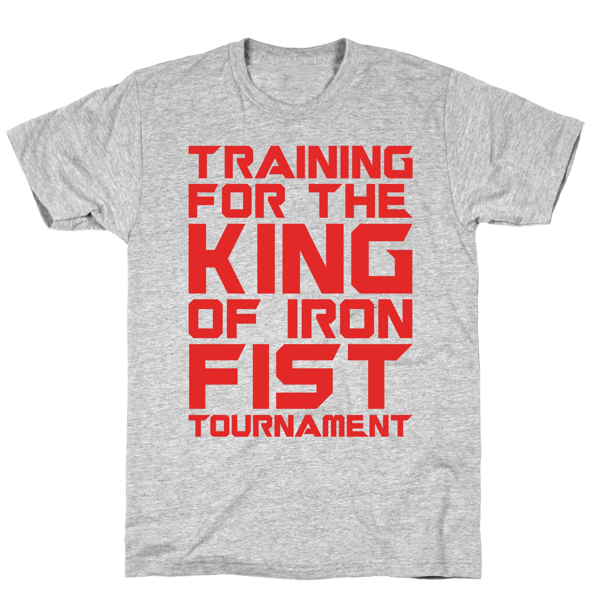 Training For The King of Iron Fist Tournament Parody White Print T-Shirt