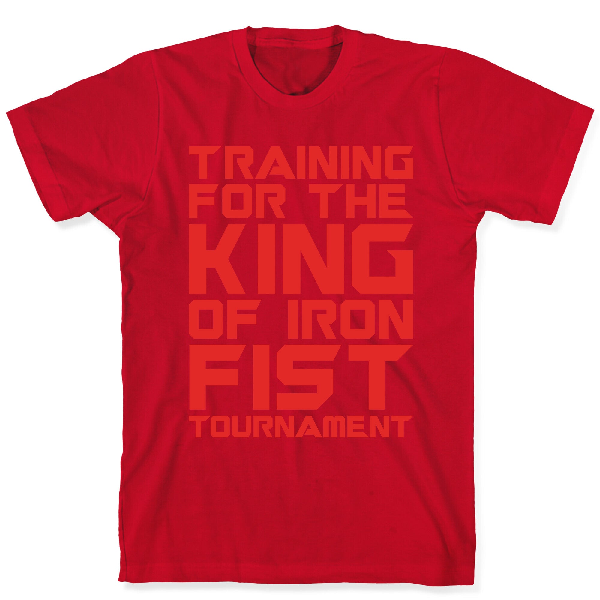 Training For The King of Iron Fist Tournament Parody White Print T-Shirt
