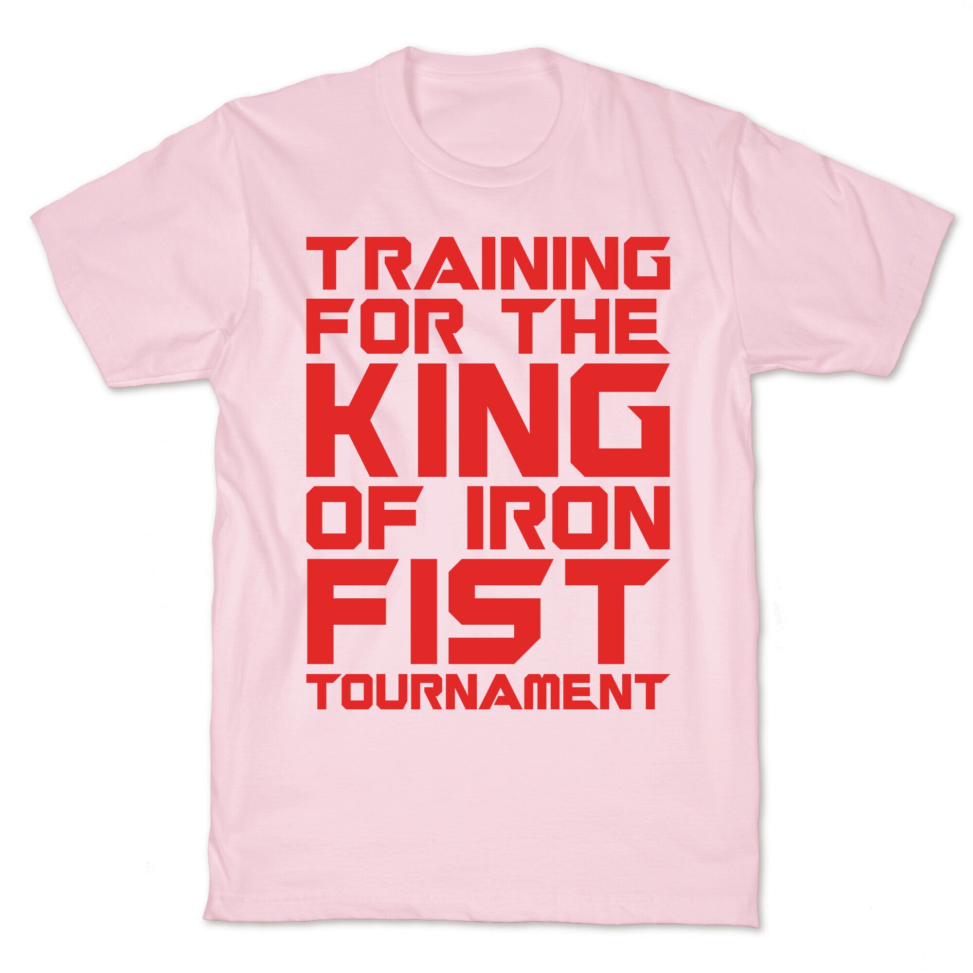 Training For The King of Iron Fist Tournament Parody White Print T-Shirt