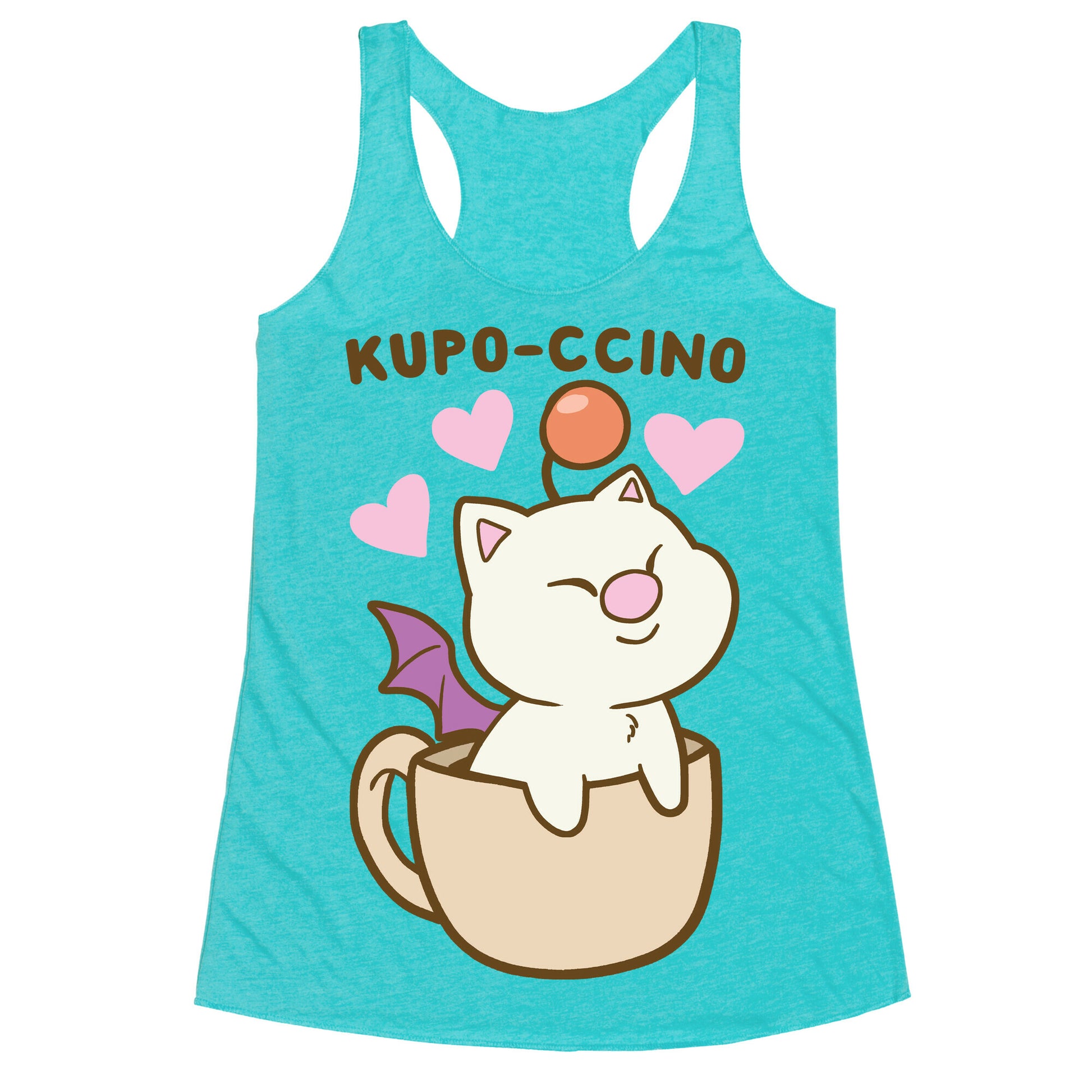 Kupo-ccino - Moogle Racerback Tank