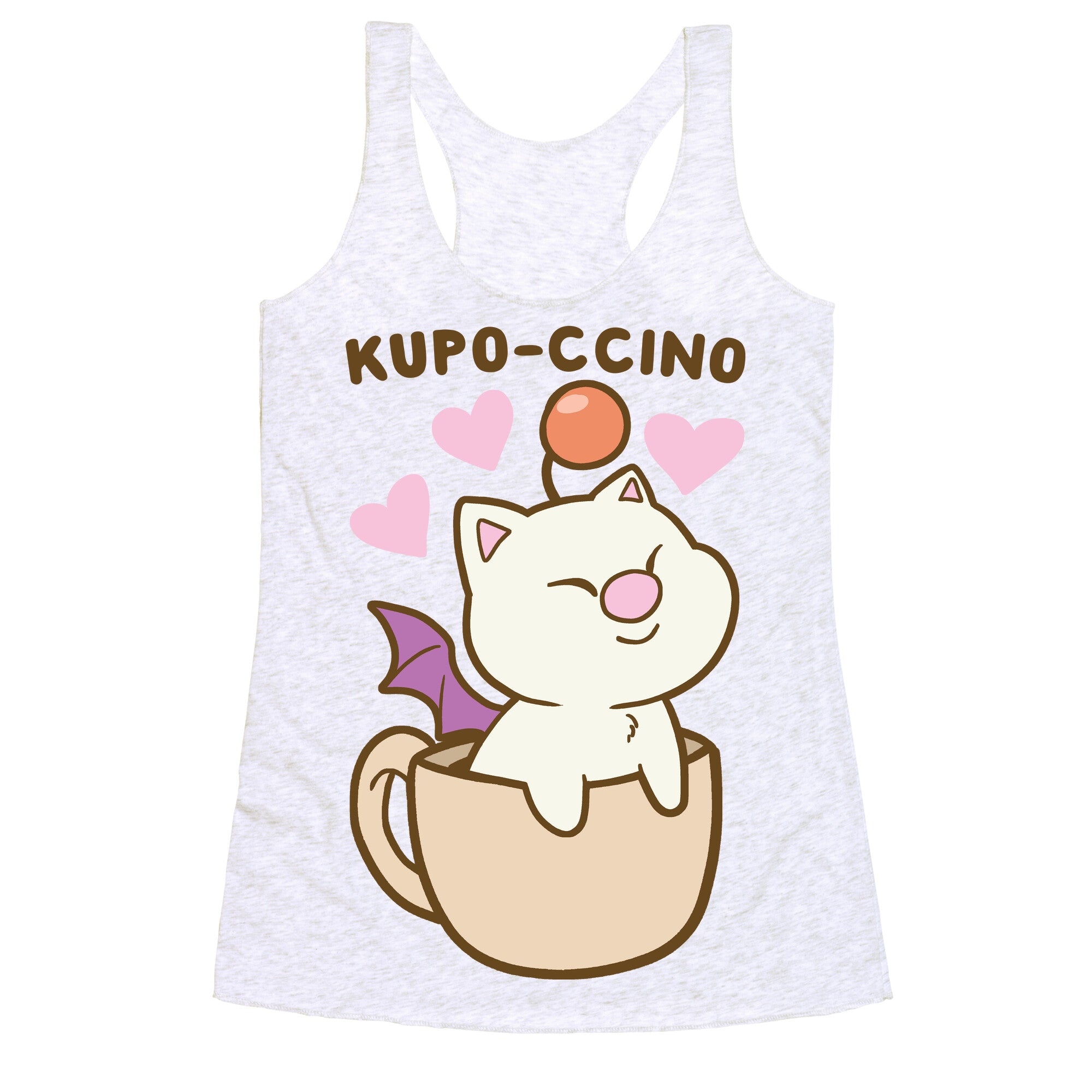 Kupo-ccino - Moogle Racerback Tank