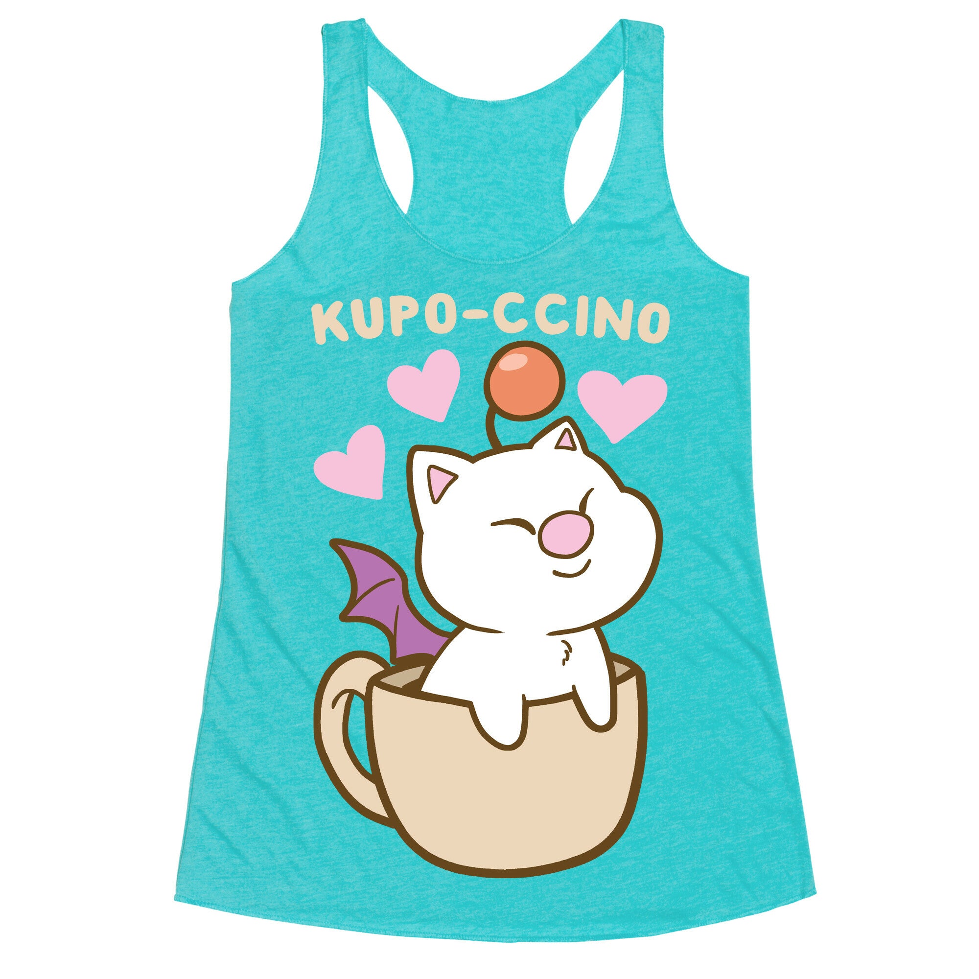 Kupo-ccino - Moogle Racerback Tank