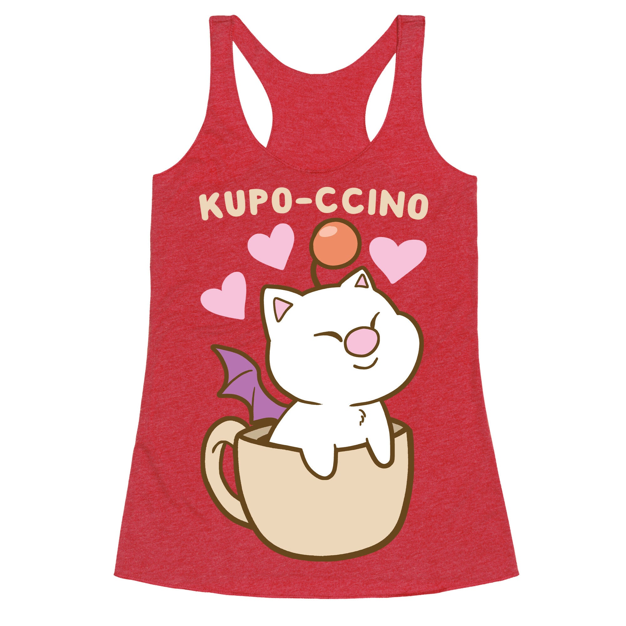 Kupo-ccino - Moogle Racerback Tank