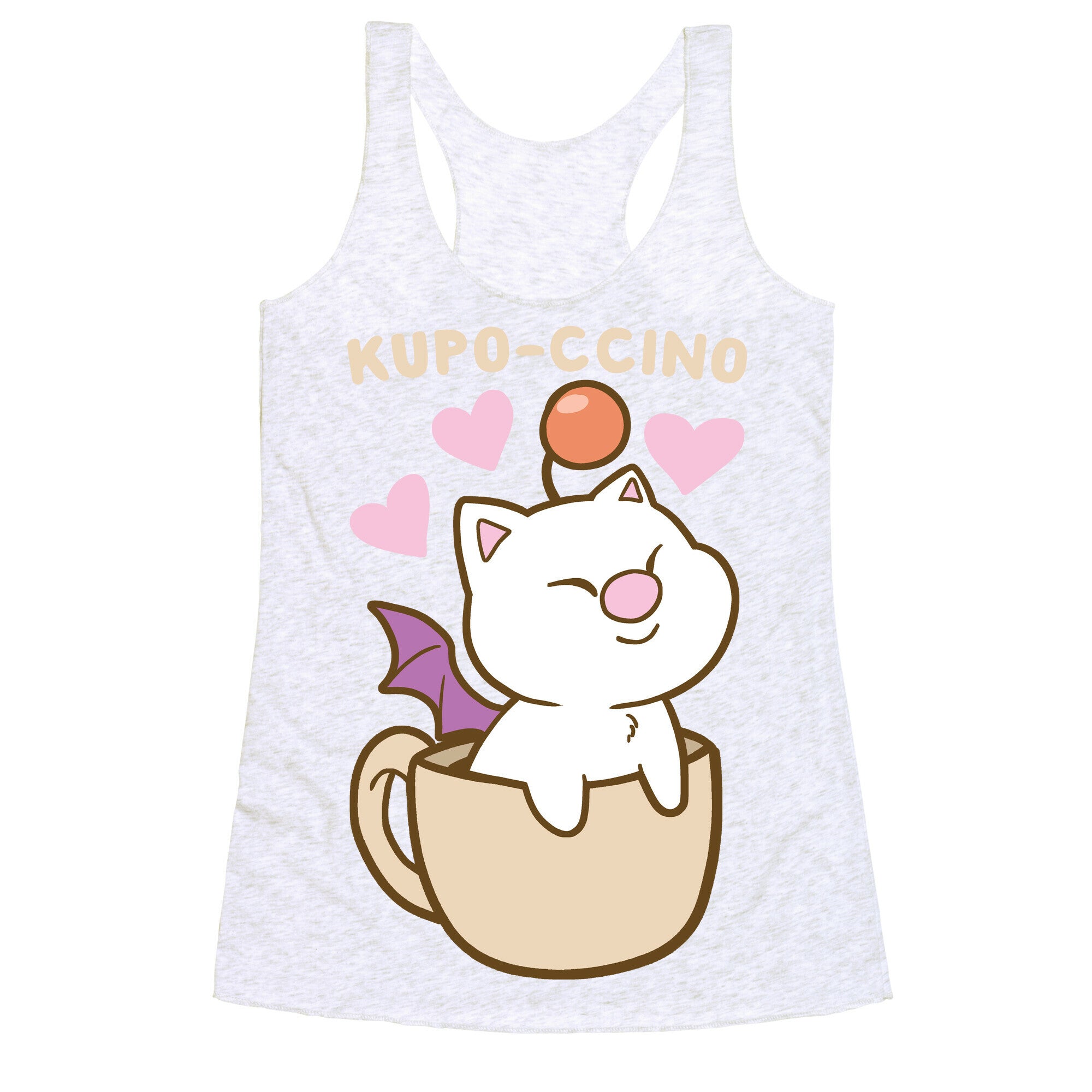 Kupo-ccino - Moogle Racerback Tank