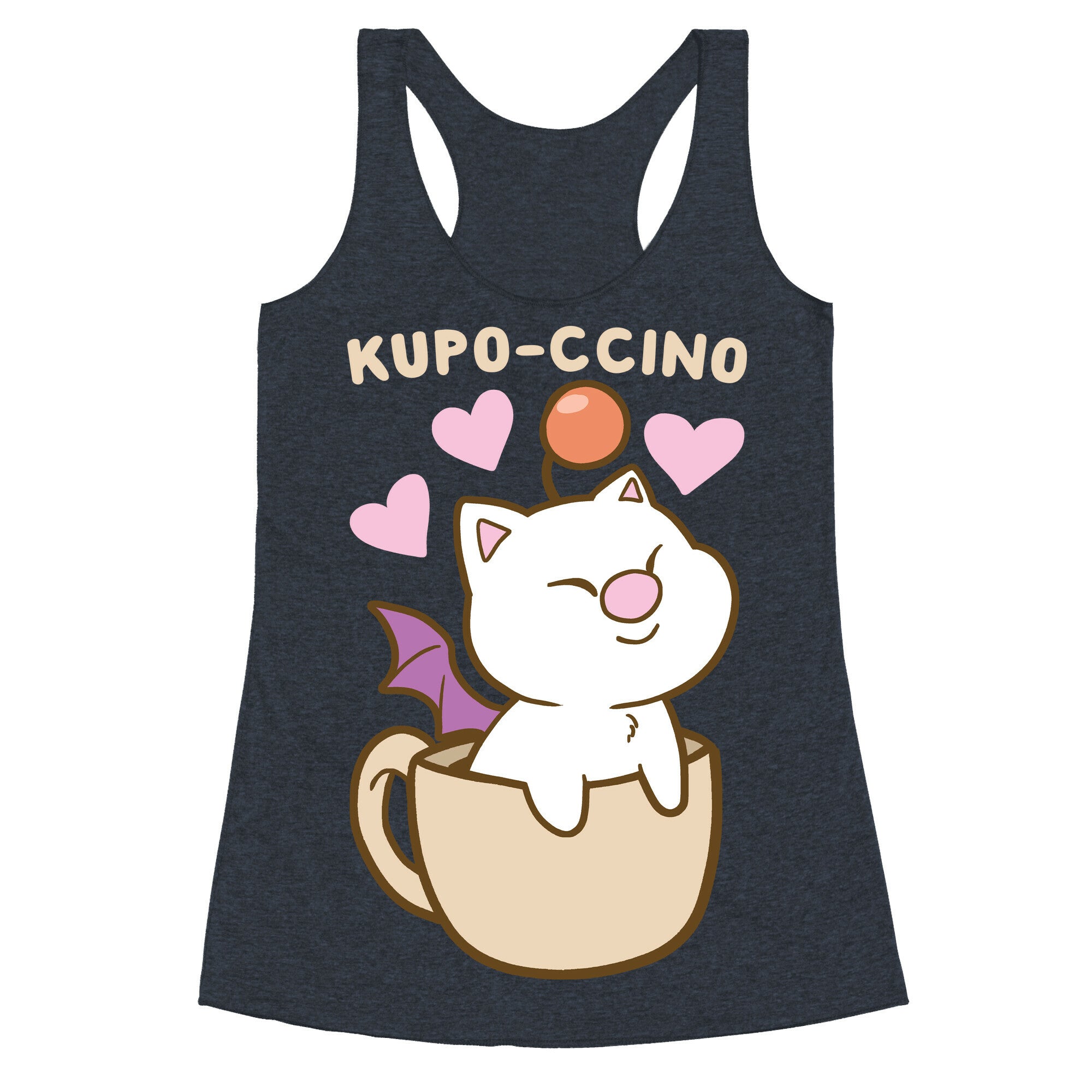 Kupo-ccino - Moogle Racerback Tank